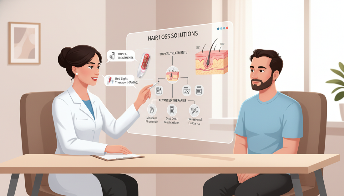 Synergy in Hair Regrowth: Combining Laser Combs with Minoxidil & Finasteride
