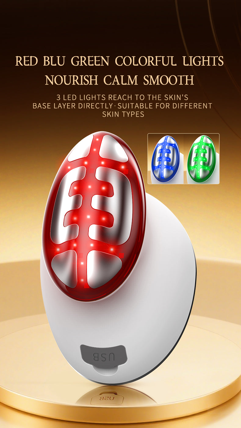 3-in-1 Facial Beauty Device | Microcurrent & LED Wand | GlintSkin